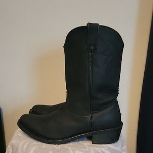 Durango Black Cowboy Western Boots with High Shaft and Rounded Toe